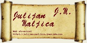 Julijan Maljica vizit kartica
